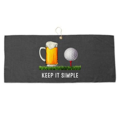 Keep It Simple Beer & Golf Funny Common Large Microfiber Waffle Golf Towel