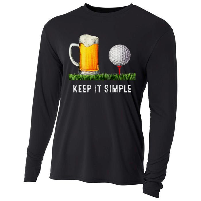 Keep It Simple Beer & Golf Funny Common Cooling Performance Long Sleeve Crew