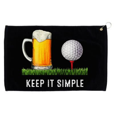 Keep It Simple Beer & Golf Funny Common Grommeted Golf Towel