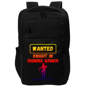 Knight In Shining Armor Sarcastic Rude Singles Dating Saying Meaningful Gift Impact Tech Backpack