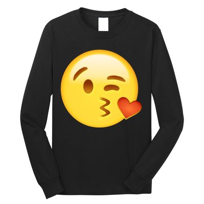 Kiss Face Emoticon Emoji Kissing Heart Long Sleeve Shirt