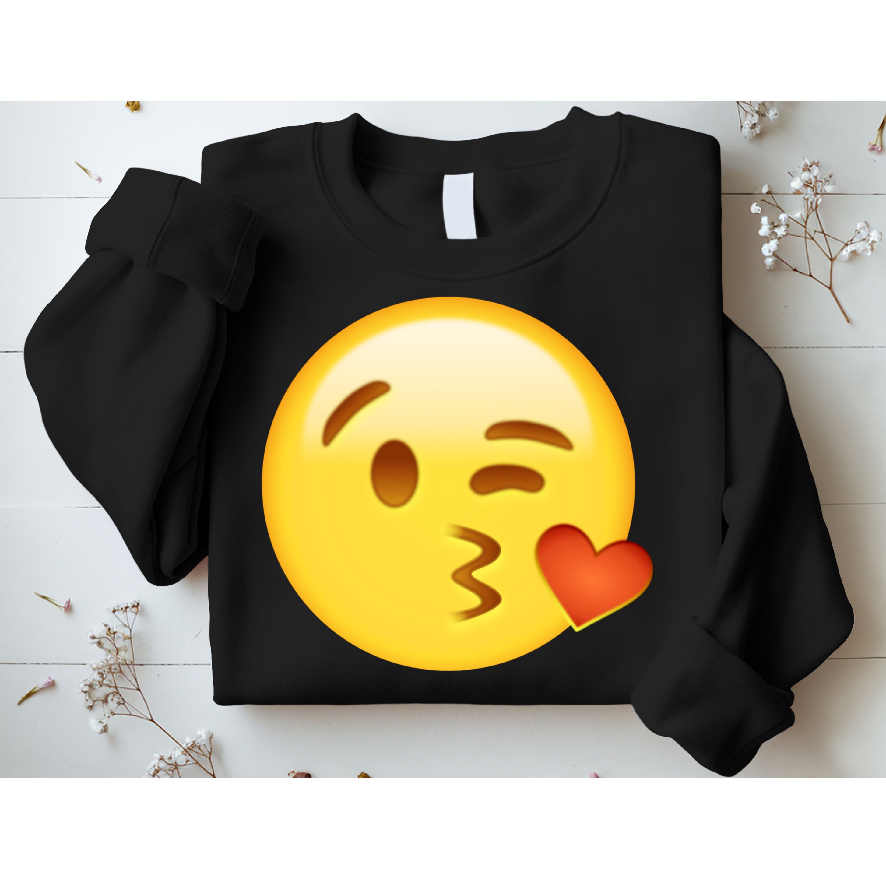 Kiss Face Emoticon Emoji Kissing Heart Sweatshirt