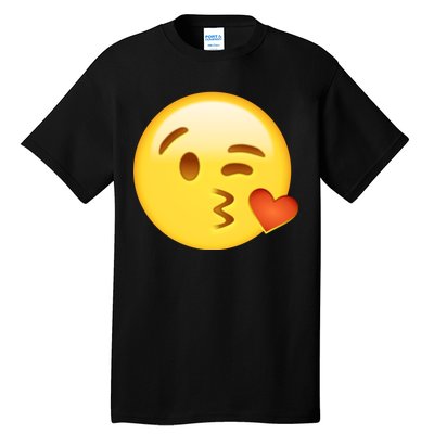 Kiss Face Emoticon Emoji Kissing Heart Tall T-Shirt