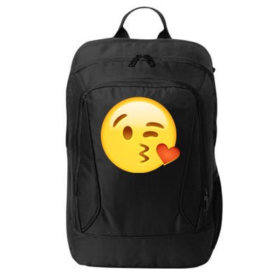 Kiss Face Emoticon Emoji Kissing Heart City Backpack