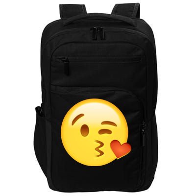 Kiss Face Emoticon Emoji Kissing Heart Impact Tech Backpack