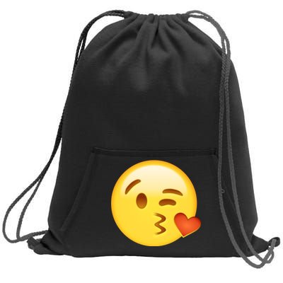 Kiss Face Emoticon Emoji Kissing Heart Sweatshirt Cinch Pack Bag