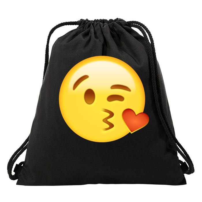 Kiss Face Emoticon Emoji Kissing Heart Drawstring Bag