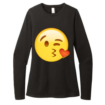 Kiss Face Emoticon Emoji Kissing Heart Womens CVC Long Sleeve Shirt