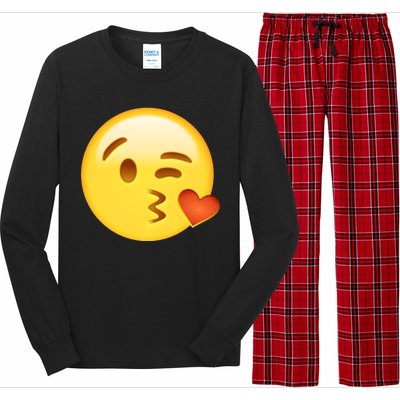 Kiss Face Emoticon Emoji Kissing Heart Long Sleeve Pajama Set