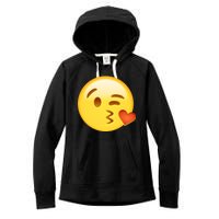 Kiss Face Emoticon Emoji Kissing Heart Women's Fleece Hoodie