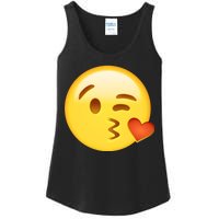 Kiss Face Emoticon Emoji Kissing Heart Ladies Essential Tank