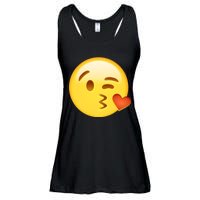 Kiss Face Emoticon Emoji Kissing Heart Ladies Essential Flowy Tank