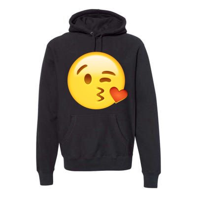 Kiss Face Emoticon Emoji Kissing Heart Premium Hoodie