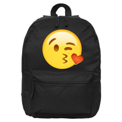 Kiss Face Emoticon Emoji Kissing Heart 16 in Basic Backpack