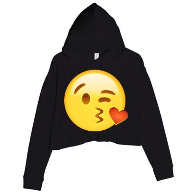 Kiss Face Emoticon Emoji Kissing Heart Crop Fleece Hoodie