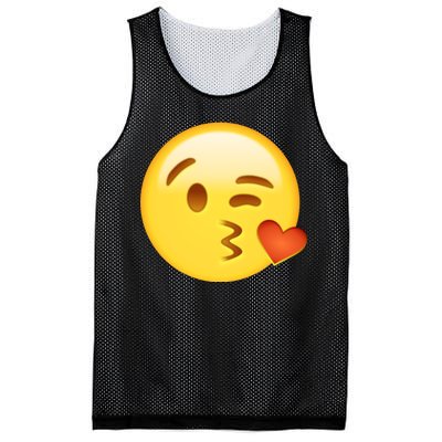 Kiss Face Emoticon Emoji Kissing Heart Mesh Reversible Basketball Jersey Tank