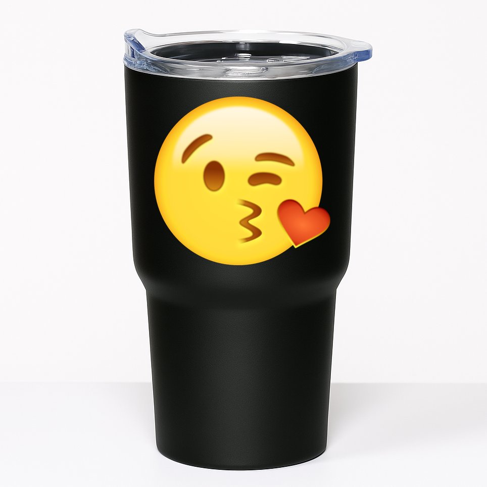 Kiss Face Emoticon Emoji Kissing Heart Tumbler