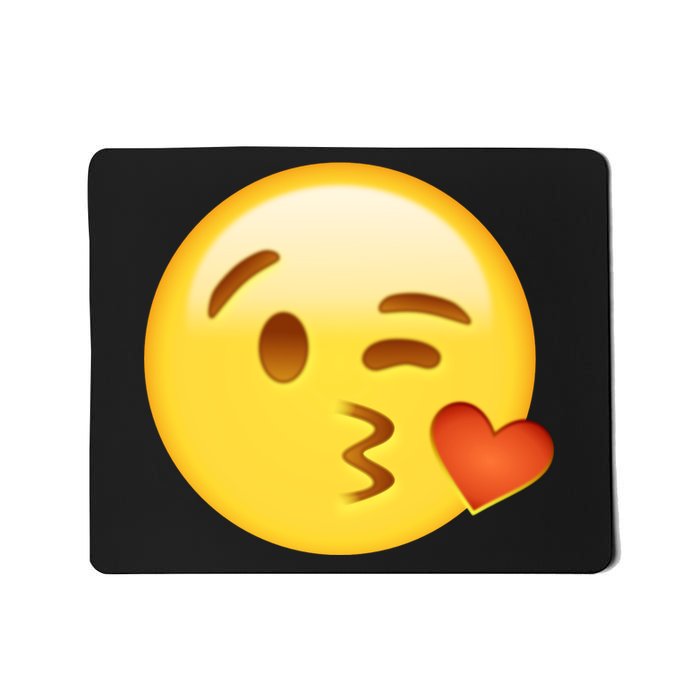 Kiss Face Emoticon Emoji Kissing Heart Mousepad