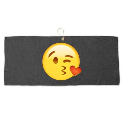 Kiss Face Emoticon Emoji Kissing Heart Large Microfiber Waffle Golf Towel