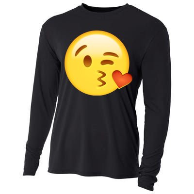 Kiss Face Emoticon Emoji Kissing Heart Cooling Performance Long Sleeve Crew