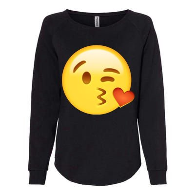 Kiss Face Emoticon Emoji Kissing Heart Womens California Wash Sweatshirt