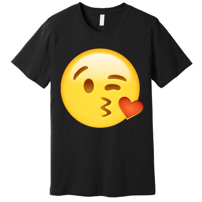 Kiss Face Emoticon Emoji Kissing Heart Premium T-Shirt