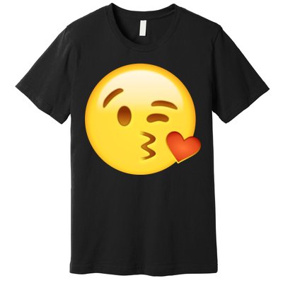 Kiss Face Emoticon Emoji Kissing Heart Premium T-Shirt