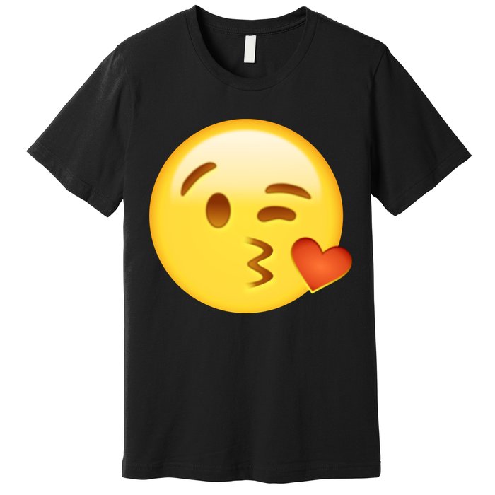 Kiss Face Emoticon Emoji Kissing Heart Premium T-Shirt