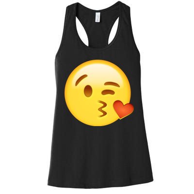 Kiss Face Emoticon Emoji Kissing Heart Women's Racerback Tank