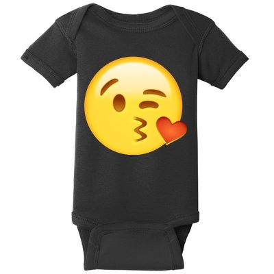 Kiss Face Emoticon Emoji Kissing Heart Baby Bodysuit