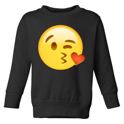 Kiss Face Emoticon Emoji Kissing Heart Toddler Sweatshirt