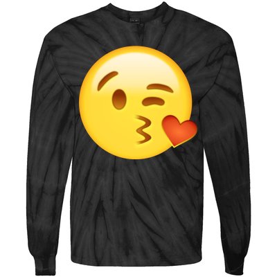 Kiss Face Emoticon Emoji Kissing Heart Tie-Dye Long Sleeve Shirt