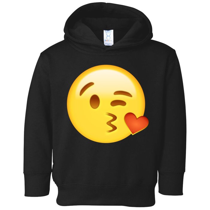 Kiss Face Emoticon Emoji Kissing Heart Toddler Hoodie