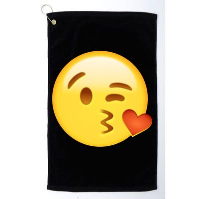 Kiss Face Emoticon Emoji Kissing Heart Golf Towel