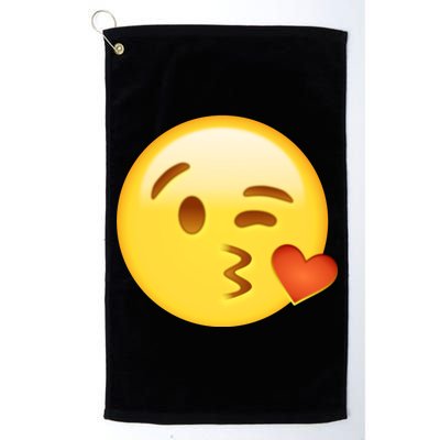 Kiss Face Emoticon Emoji Kissing Heart Platinum Collection Golf Towel