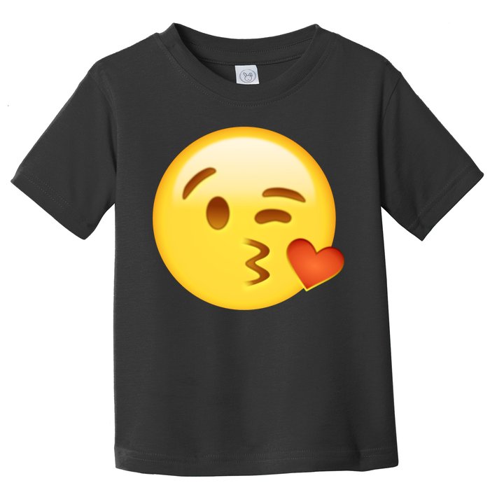 Kiss Face Emoticon Emoji Kissing Heart Toddler T-Shirt