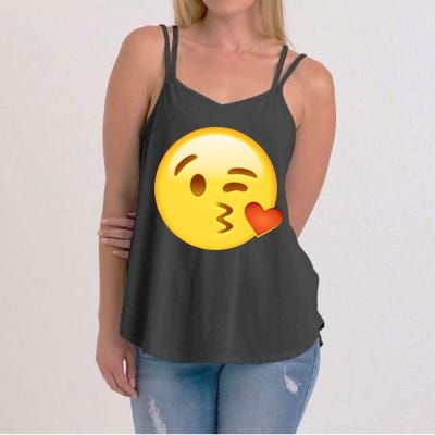 Kiss Face Emoticon Emoji Kissing Heart Women's Strappy Tank