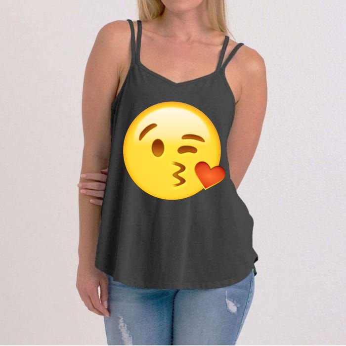 Kiss Face Emoticon Emoji Kissing Heart Women's Strappy Tank