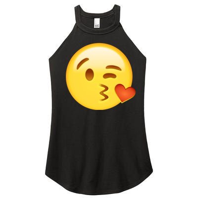 Kiss Face Emoticon Emoji Kissing Heart Women's Perfect Tri Rocker Tank