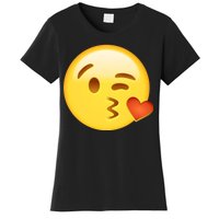 Kiss Face Emoticon Emoji Kissing Heart Women's T-Shirt