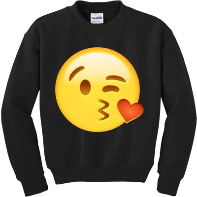 Kiss Face Emoticon Emoji Kissing Heart Kids Sweatshirt