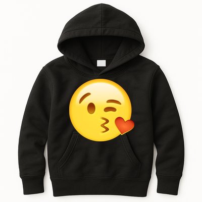 Kiss Face Emoticon Emoji Kissing Heart Kids Hoodie