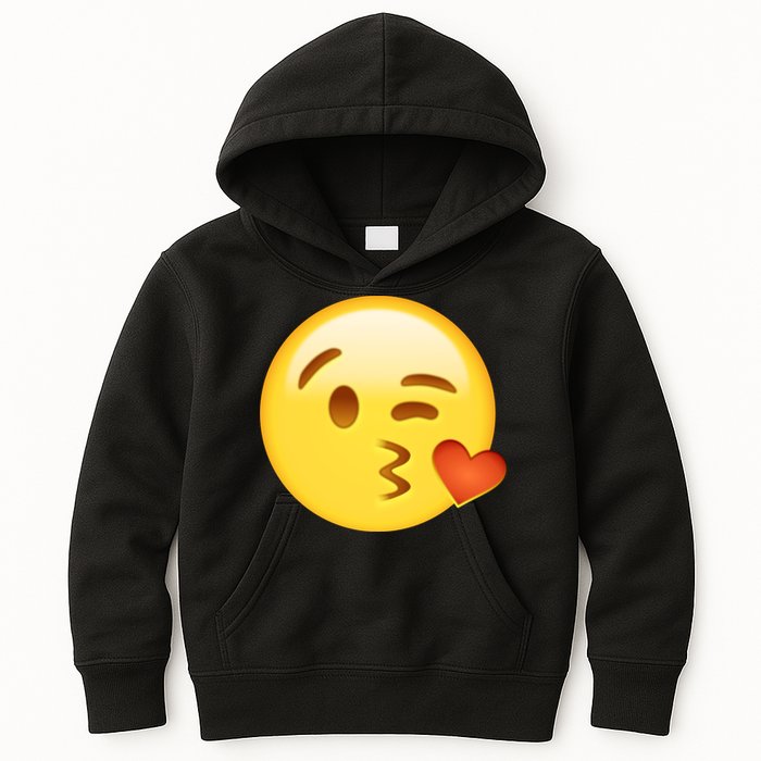 Kiss Face Emoticon Emoji Kissing Heart Kids Hoodie