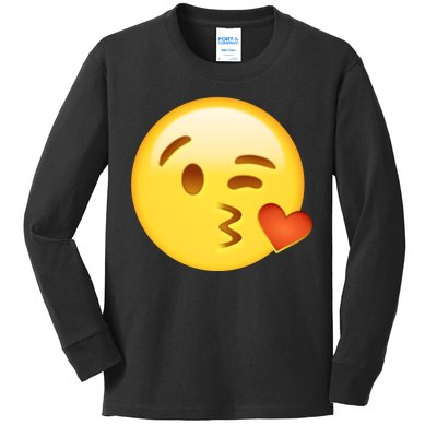 Kiss Face Emoticon Emoji Kissing Heart Kids Long Sleeve Shirt