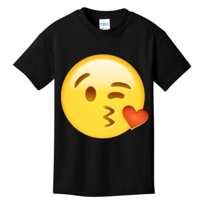 Kiss Face Emoticon Emoji Kissing Heart Kids T-Shirt