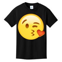 Kiss Face Emoticon Emoji Kissing Heart Kids T-Shirt