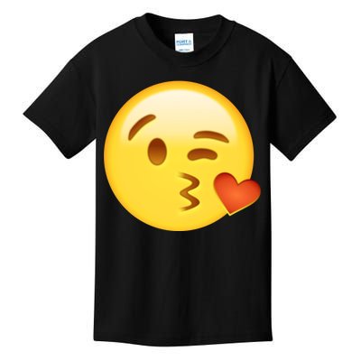 Kiss Face Emoticon Emoji Kissing Heart Kids T-Shirt