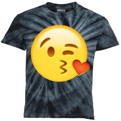 Kiss Face Emoticon Emoji Kissing Heart Kids Tie-Dye T-Shirt