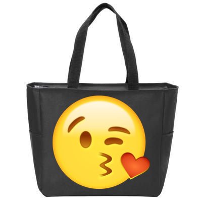 Kiss Face Emoticon Emoji Kissing Heart Zip Tote Bag