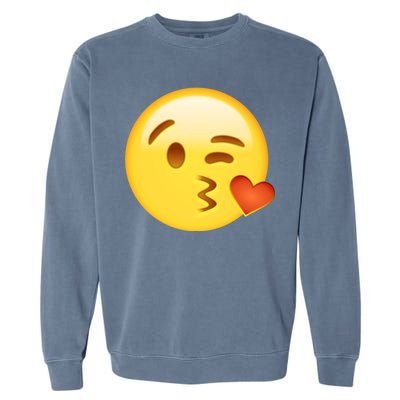 Kiss Face Emoticon Emoji Kissing Heart Garment-Dyed Sweatshirt